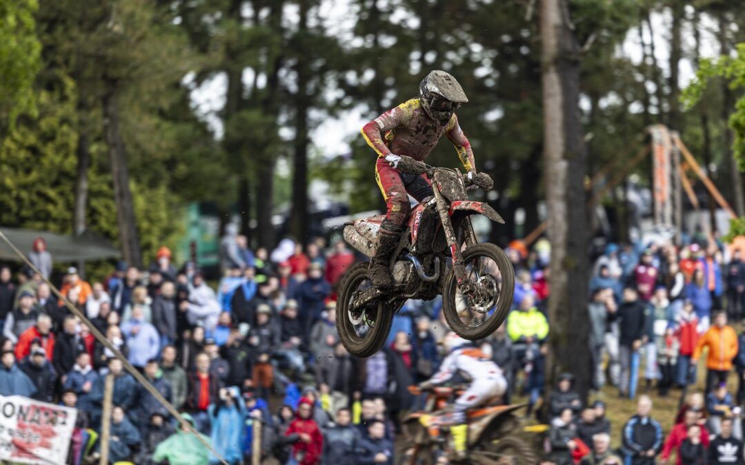 Podio de pilotos españoles en el MXGP de Lugo
