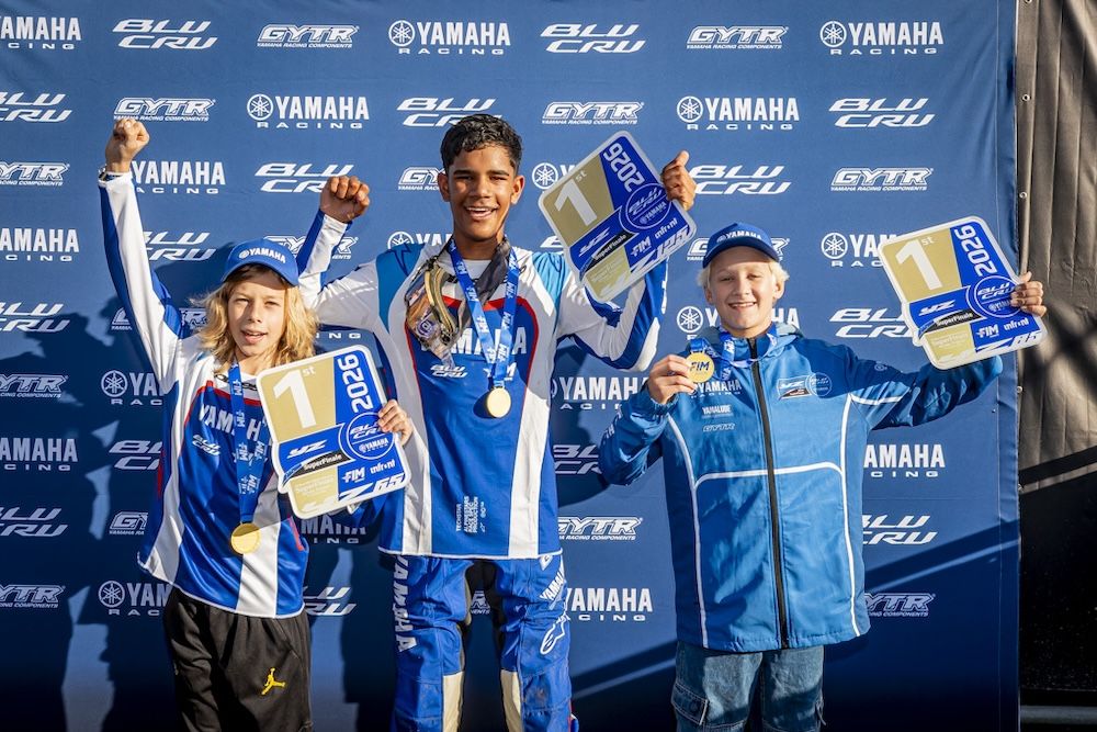 Campeones 2026; Arno Cazet en YZ125, Jaydin Smart en YZ85 y Tymon Andrzejewski en YZ65